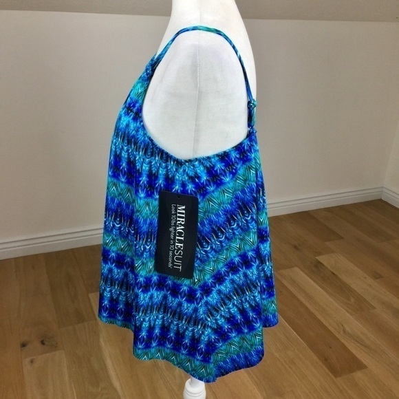Miraclesuit Estilo Peephole Swim Tank Tankini Top Size 12 - Picture 6 of 11